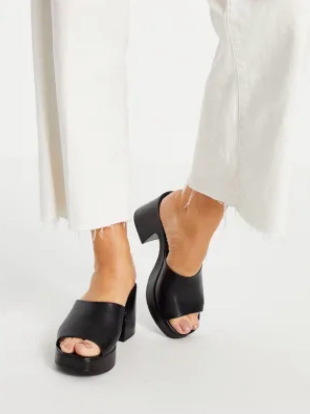 ASOS Design Black Platform Slide Heels